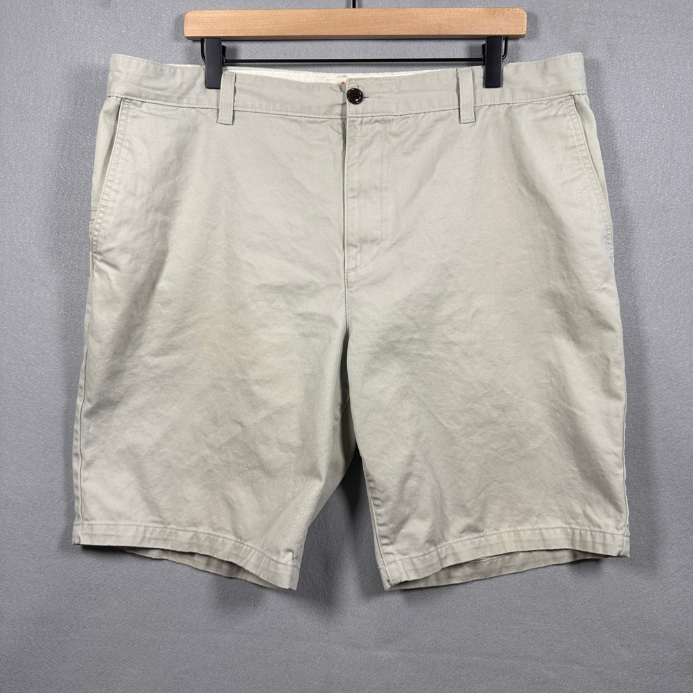Dockers Mens Chino Shorts Tan Khaki Flat Front Cotton Size 38 Casual
